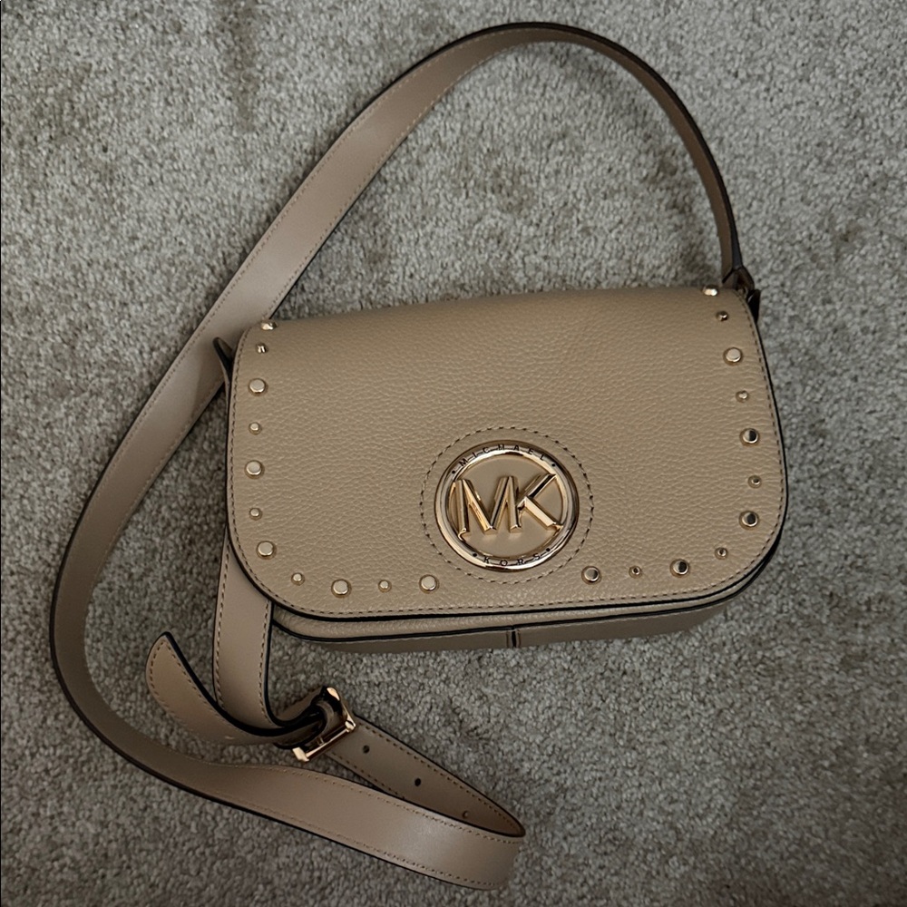 Michael Kors Gold Studded Crossbody Purse
